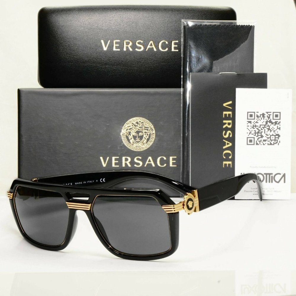 Versace Men's Black Medusa Sunglasses Full Set